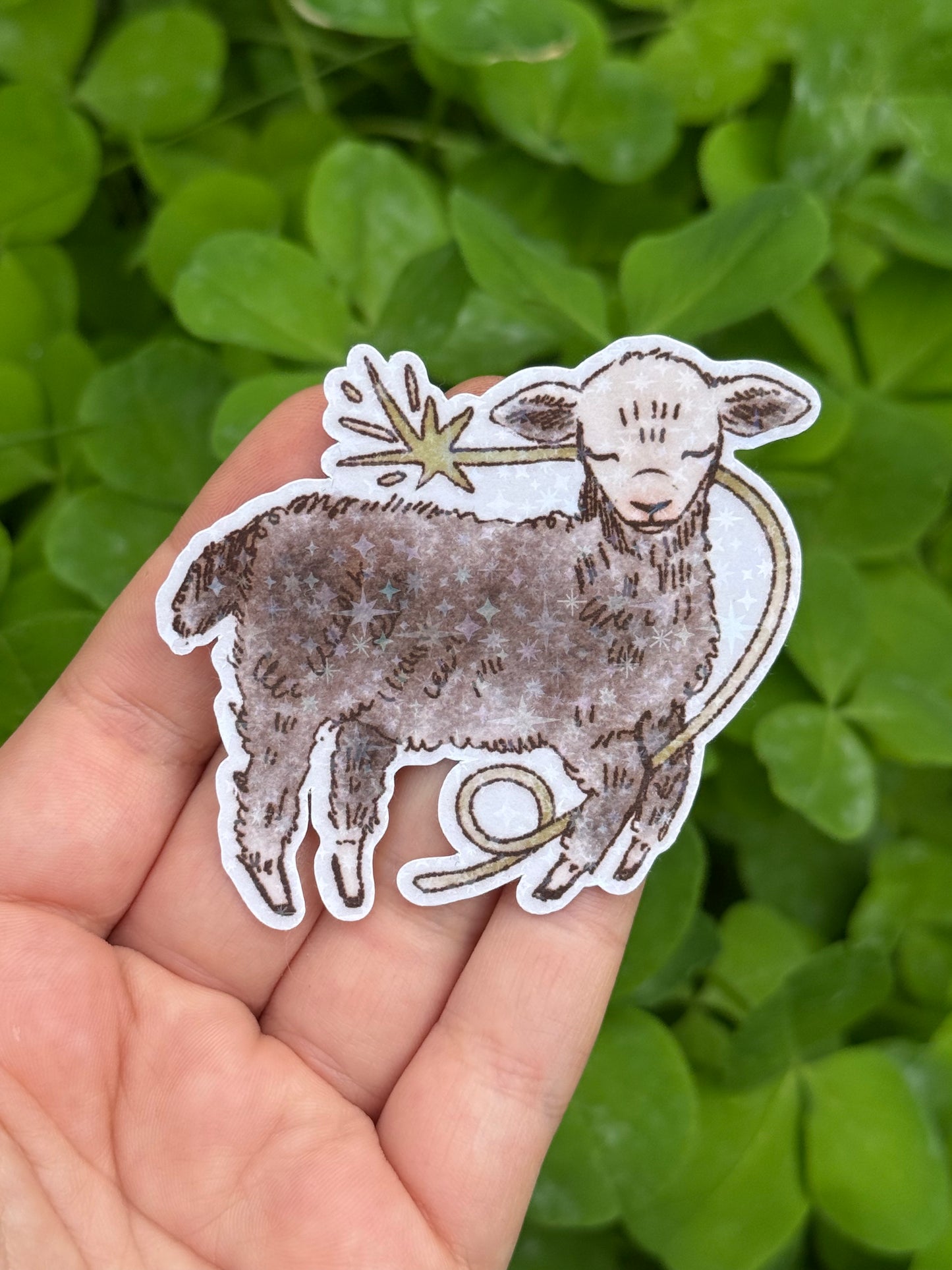 Sparkly sheep sticker