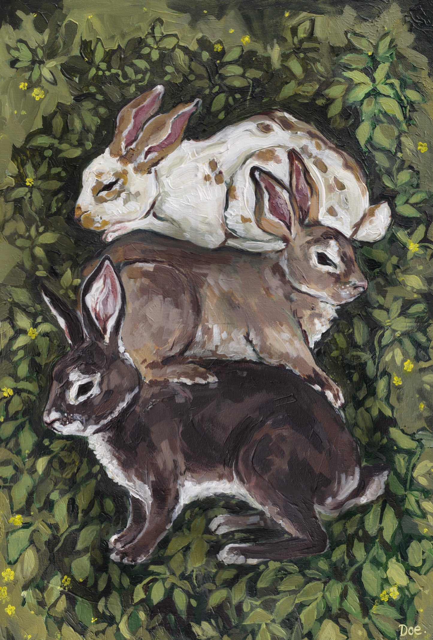 Bunny stack original painting