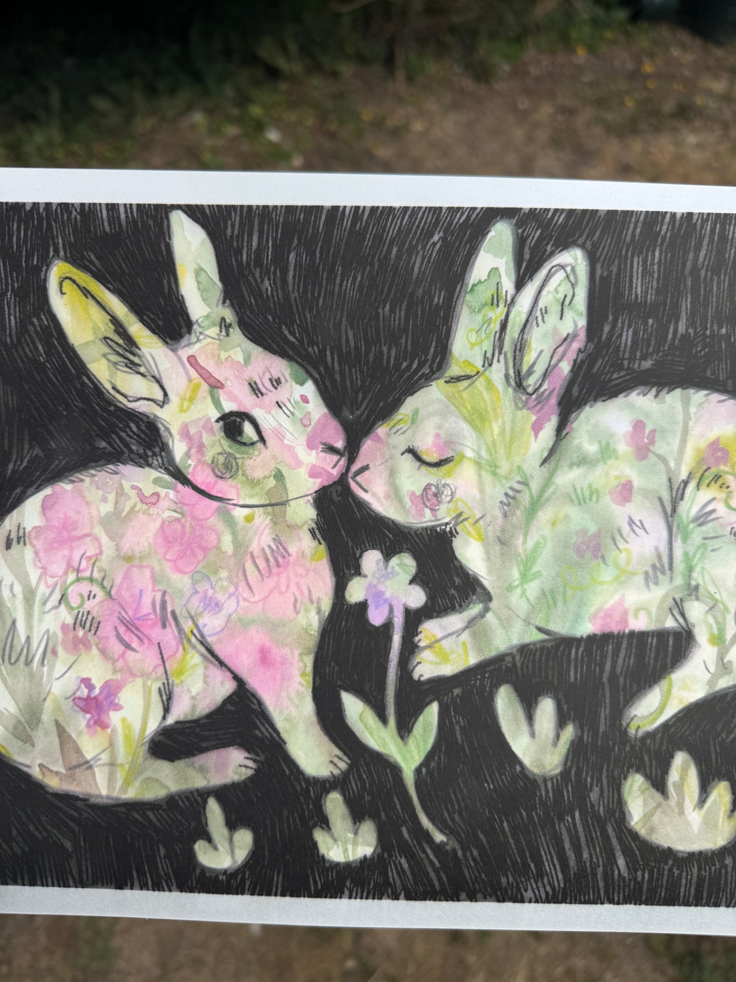Flower bunnies Print