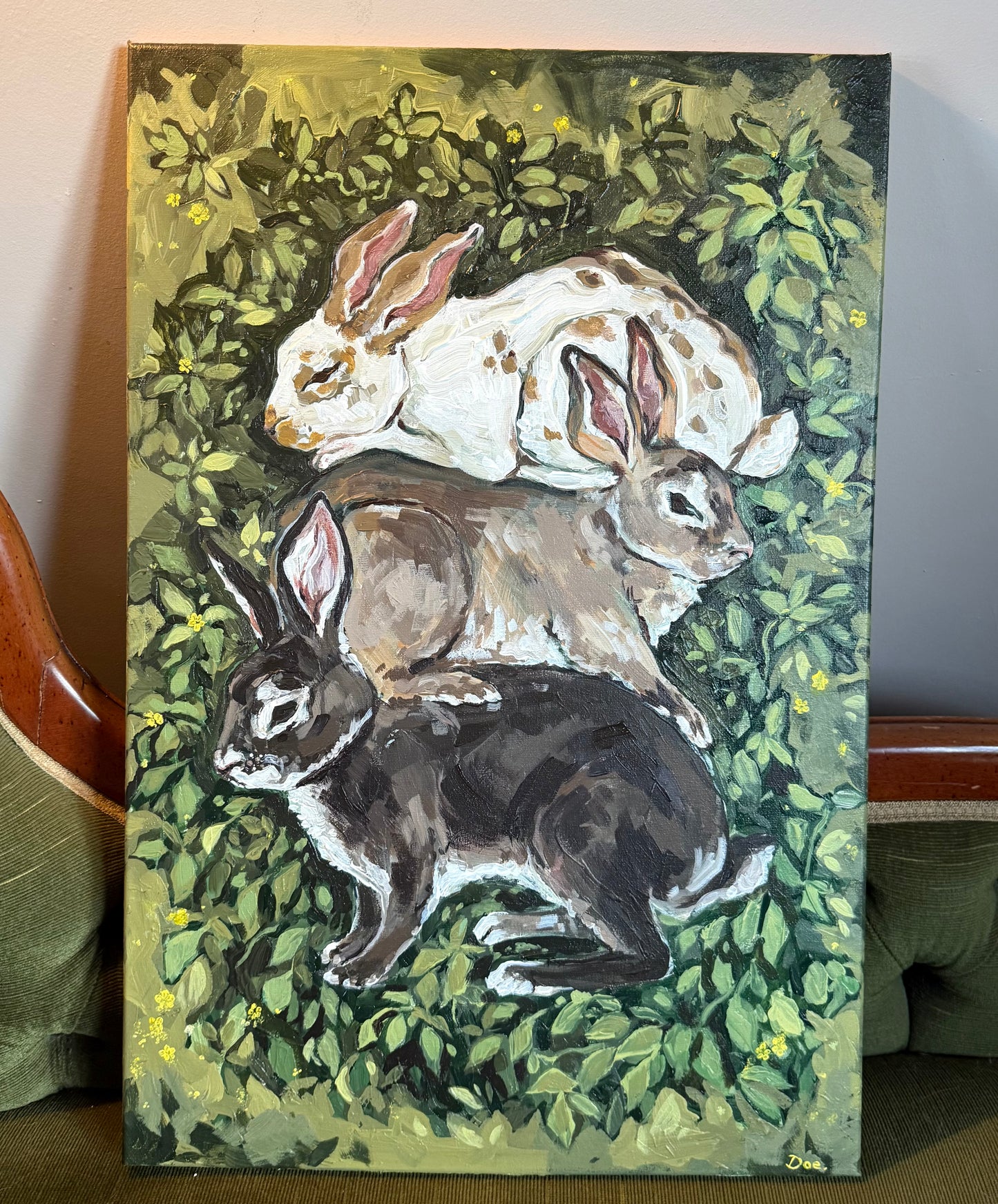 Bunny stack original painting