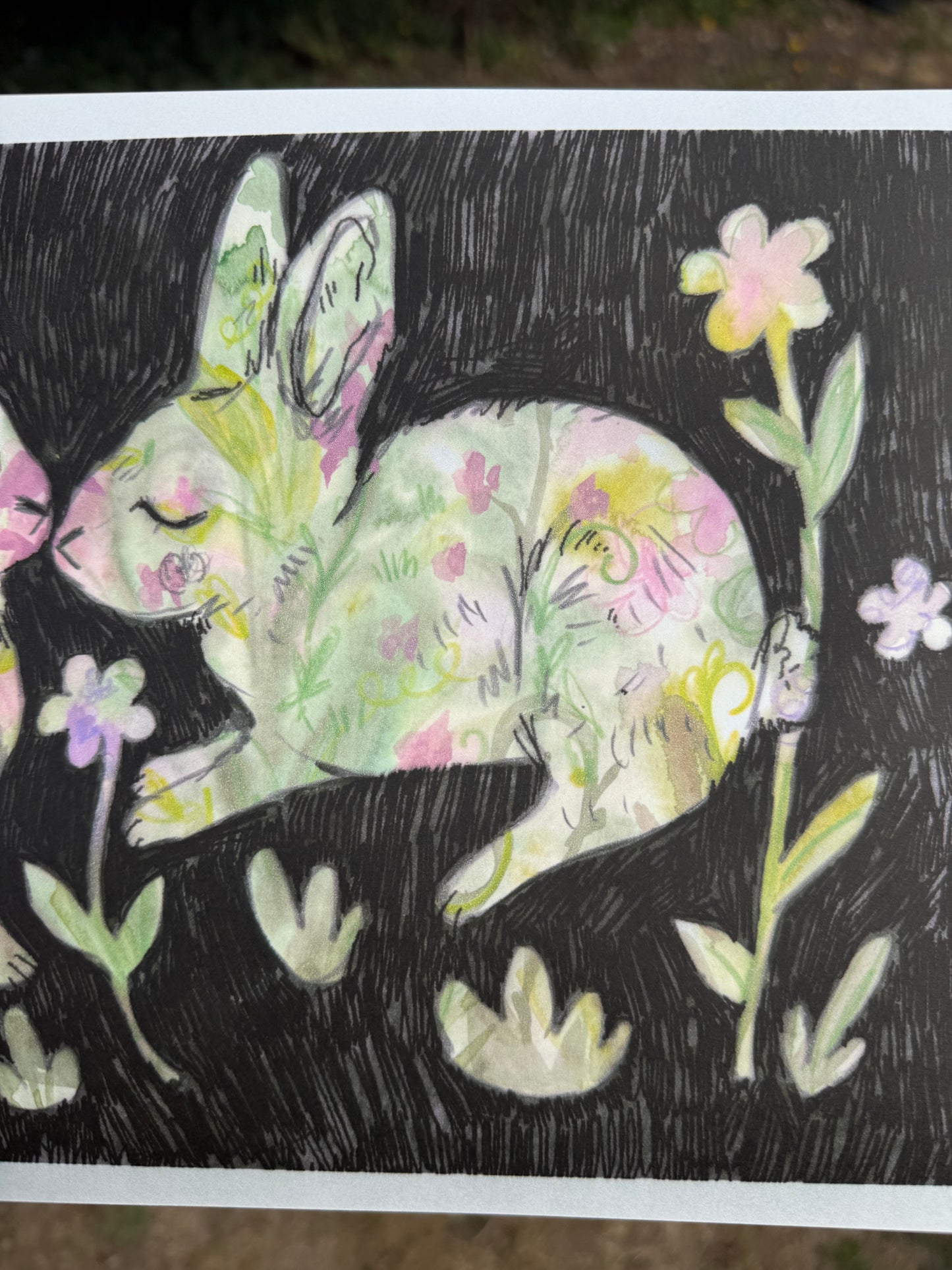 Flower bunnies Print