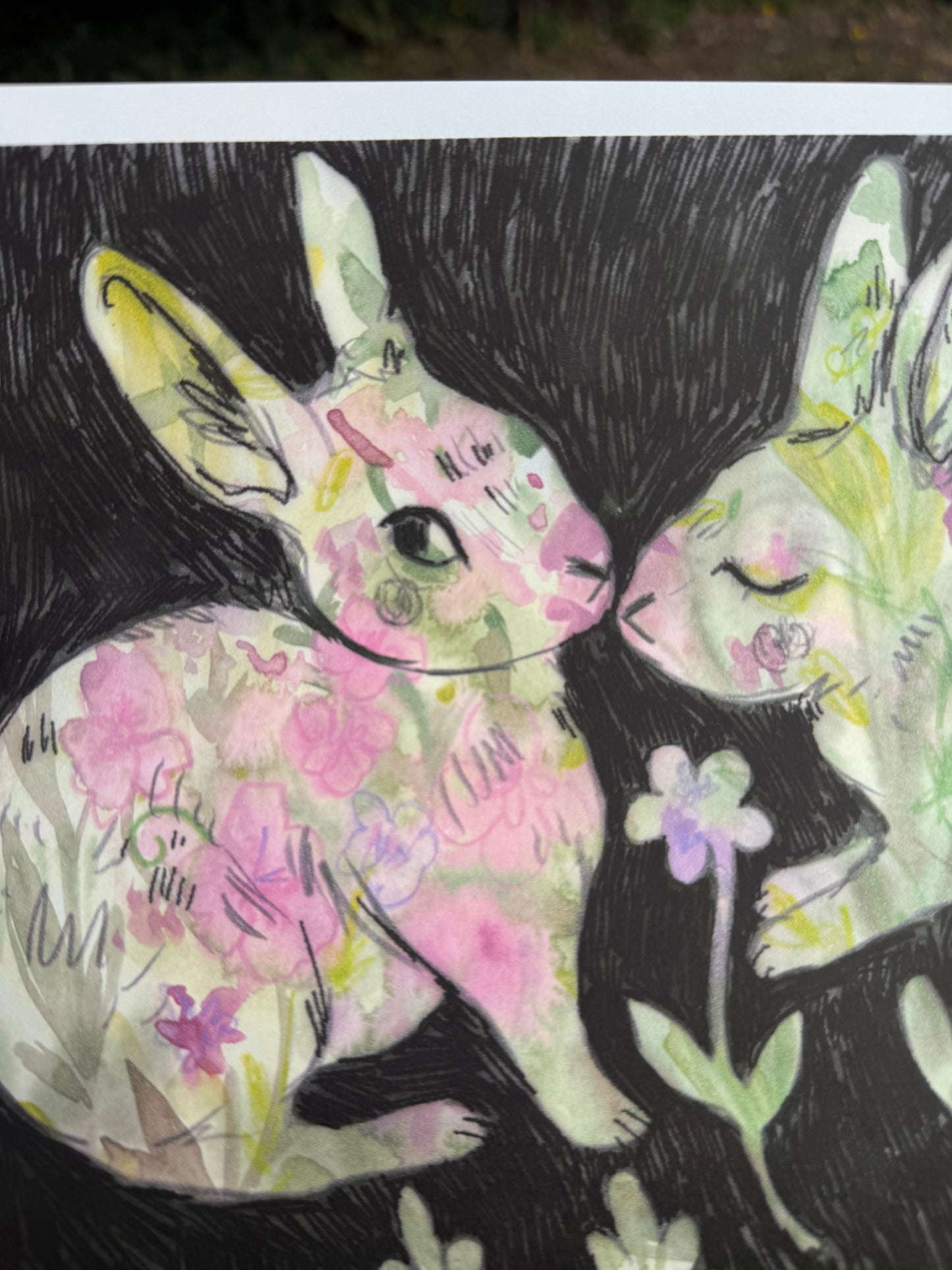 Flower bunnies Print