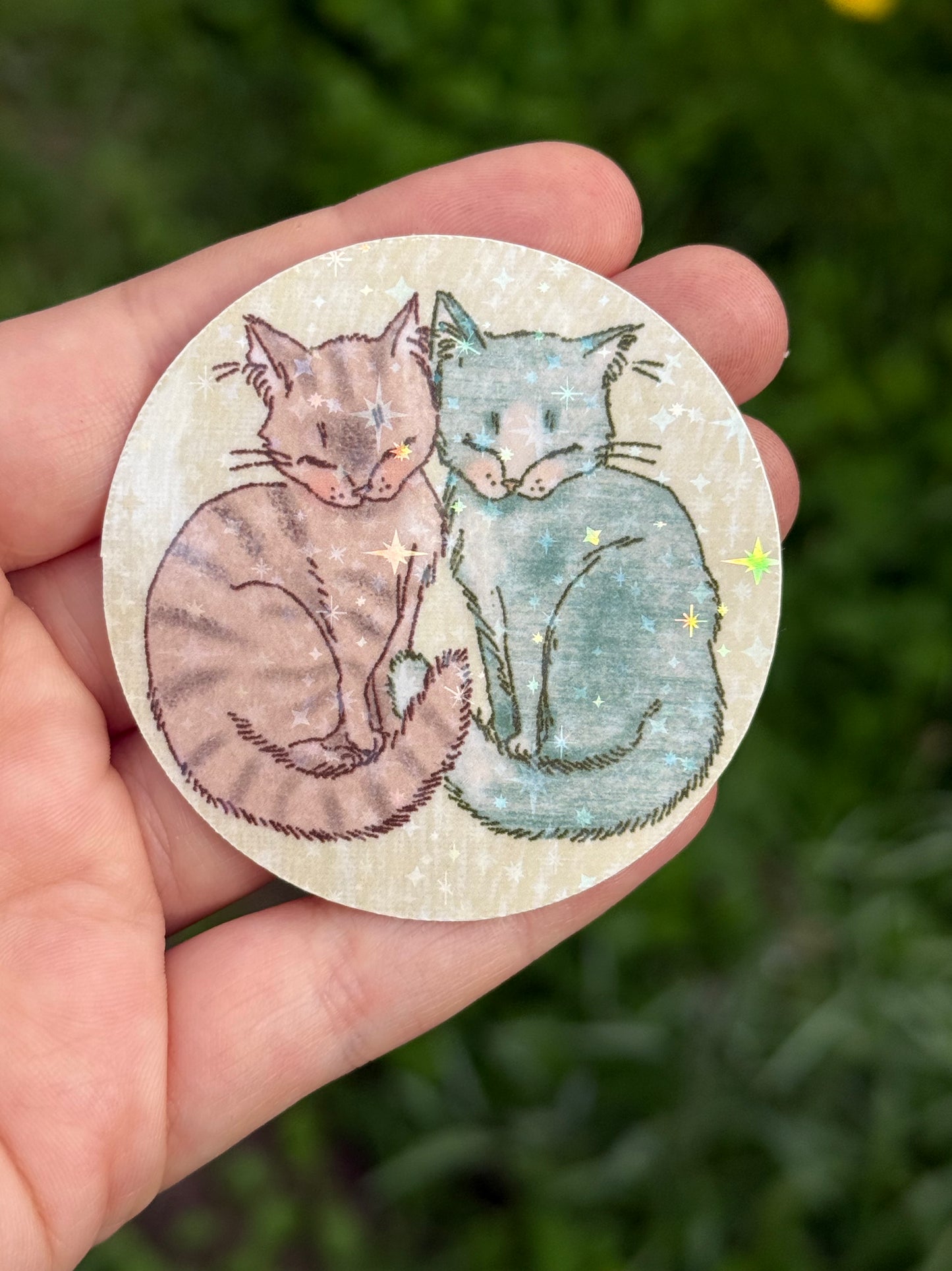 Sparkly kitty sticker