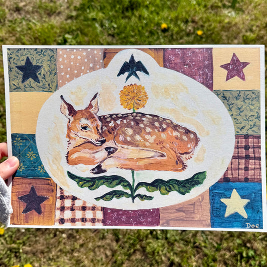 Patchwork Doe Print