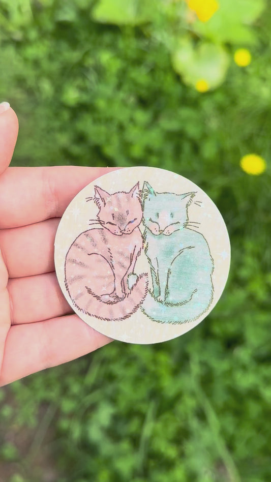 Sparkly kitty sticker