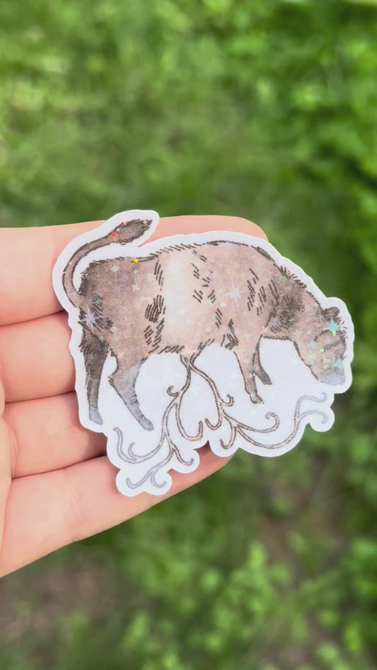 Sparkly cow sticker