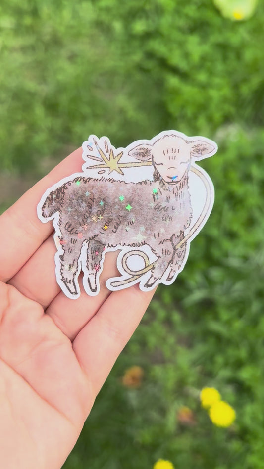 Sparkly sheep sticker